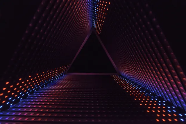 Abstract Geometric Light Tunnel, geometric, abstract, dark