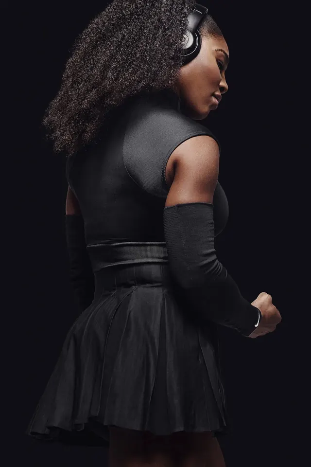 Woman in Black Evening Wear, photographic, minimal, dark