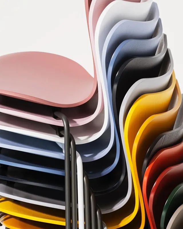 Stacked Curved Panels, minimal, geometric, vibrant