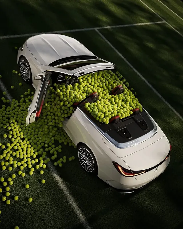 Car with Yellow Spheres