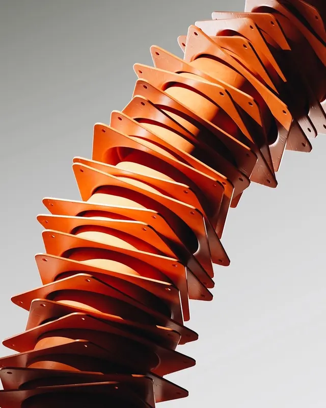 Stacked Orange Circular Forms, minimal, geometric, vibrant