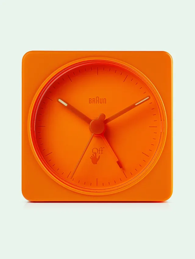 Orange Analog Clock Graphic, minimal, flat, vibrant