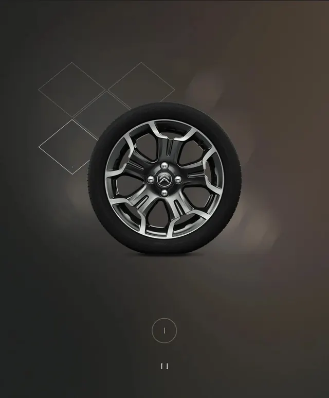 Automotive Wheel Product Showcase, minimal, dark-mode, dark