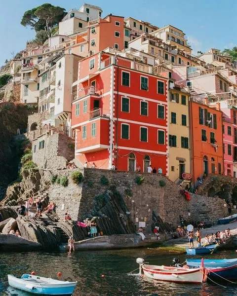 Coastal Mediterranean Architecture, photographic, organic, vibrant