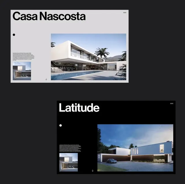 Casa Nascosta and Latitude Layouts, minimal, corporate-clean, light