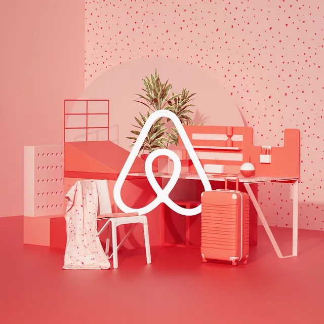 Pink Studio Interior Scene, 3d-render, minimal, vibrant
