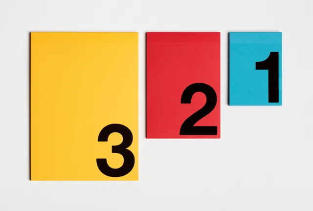 Numbered Color Blocks, minimal, geometric, vibrant