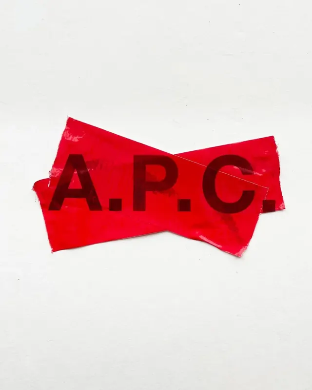 A.P.C. Red Tape Branding, minimal, brutalist, high-contrast