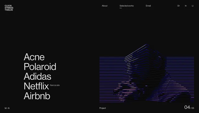 Portfolio Navigation and Project Showcase, dark-mode, minimal, dark
