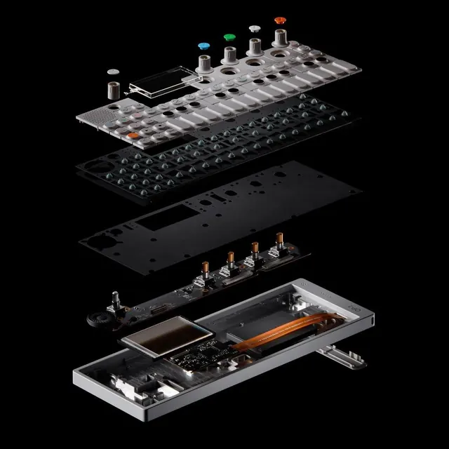 Electronic Hardware Component Layout, technical, minimal, dark