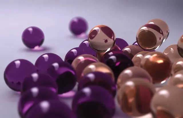 Metallic Spheres Composition, 3d-render, gradient-heavy, vibrant