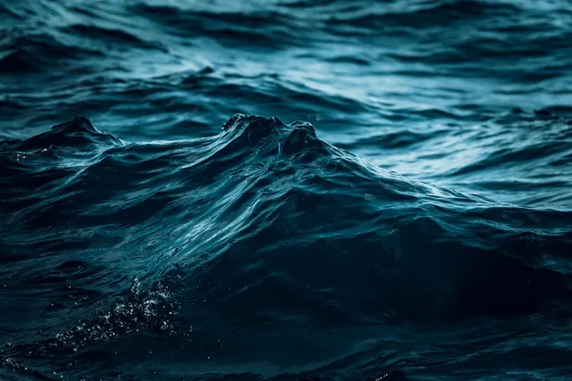 Deep Blue Ocean Waves, photographic, organic, dark