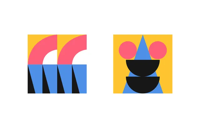 Geometric Abstract Identity, minimal, geometric, vibrant