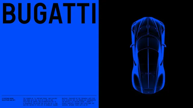 Bugatti Brand Identity Layout, minimal, dark-mode, high-contrast