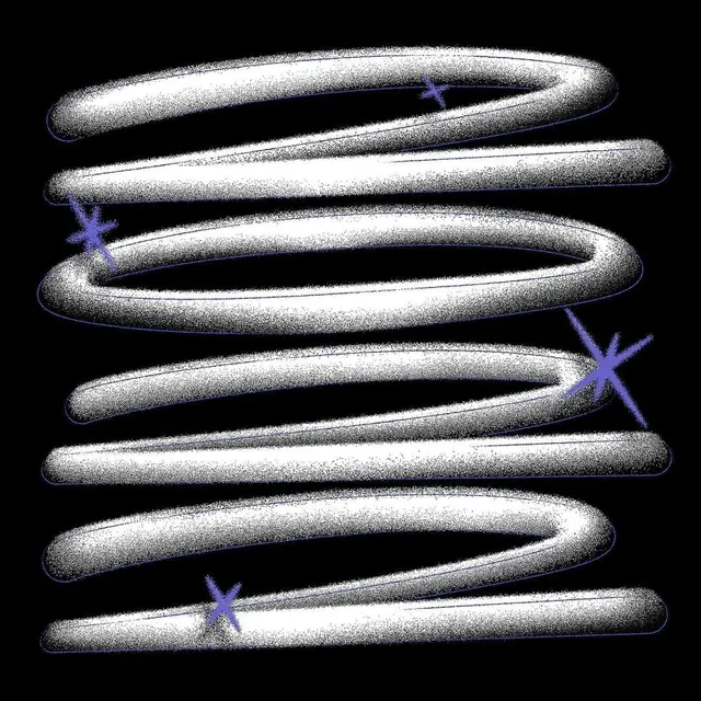 Abstract Textured Ribbon Graphic, minimal, geometric, dark