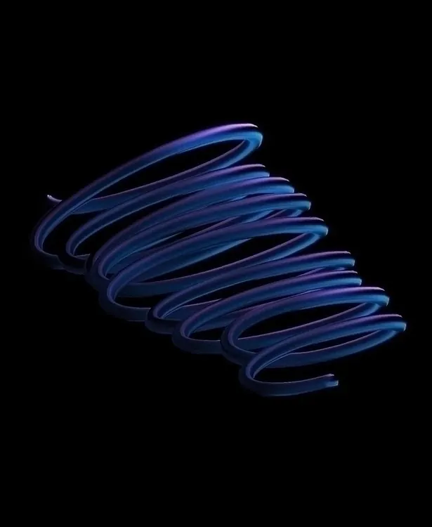 Abstract Neon Coil, minimal, gradient-heavy, dark