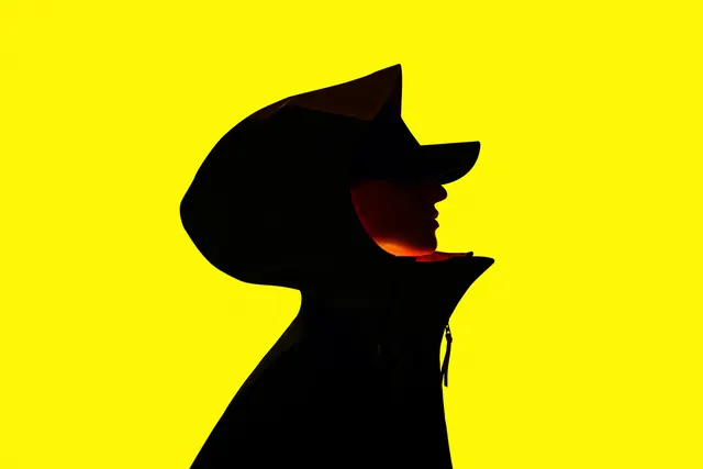 Silhouette Portrait in Yellow, minimal, vibrant