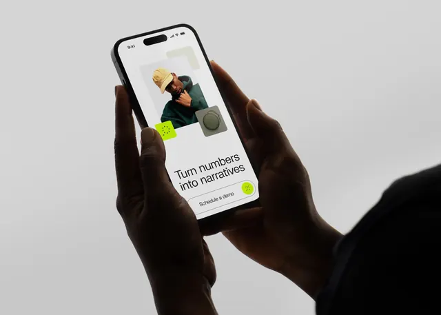 Mobile App Interface Mockup, minimal, light-mode, high-contrast