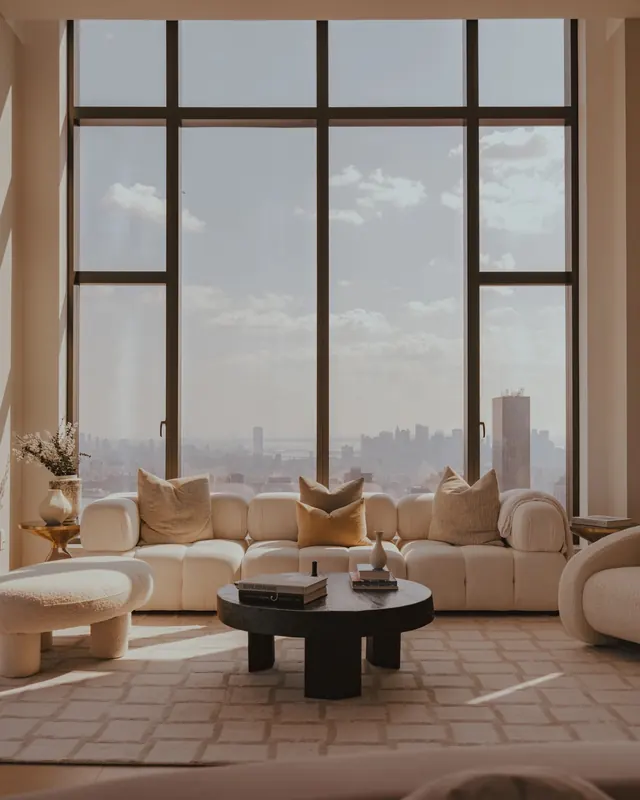 Modern Minimalist Living Room Interior, minimal, light-mode, light