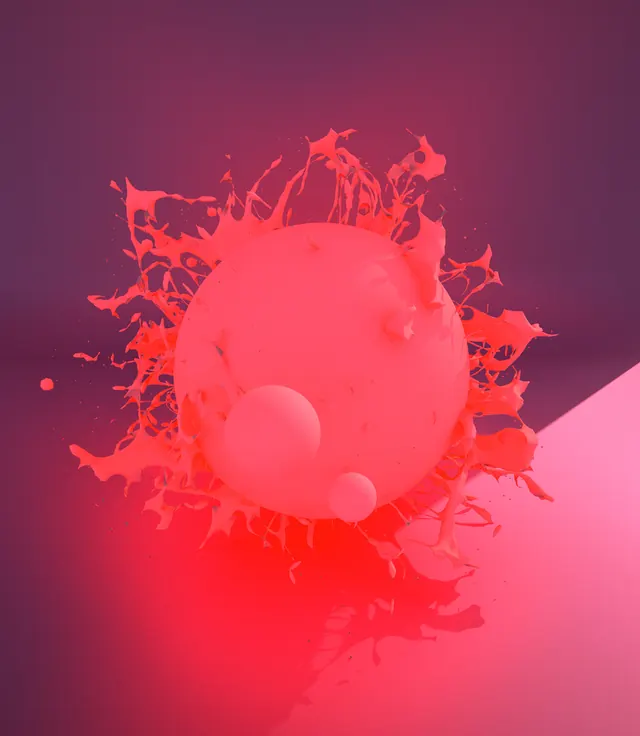 Abstract Red Sphere Splash, abstract, gradient-heavy, vibrant