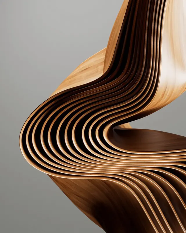 Abstract Wood Grain Sculpture