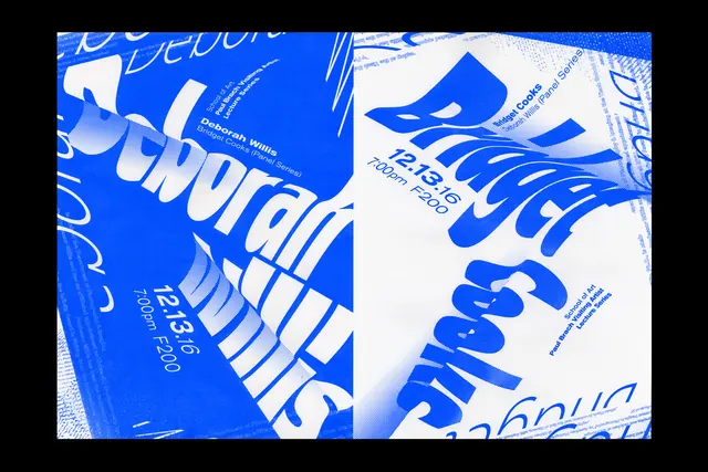 Blue Abstract Typography Collage, maximalist, brutalist, vibrant