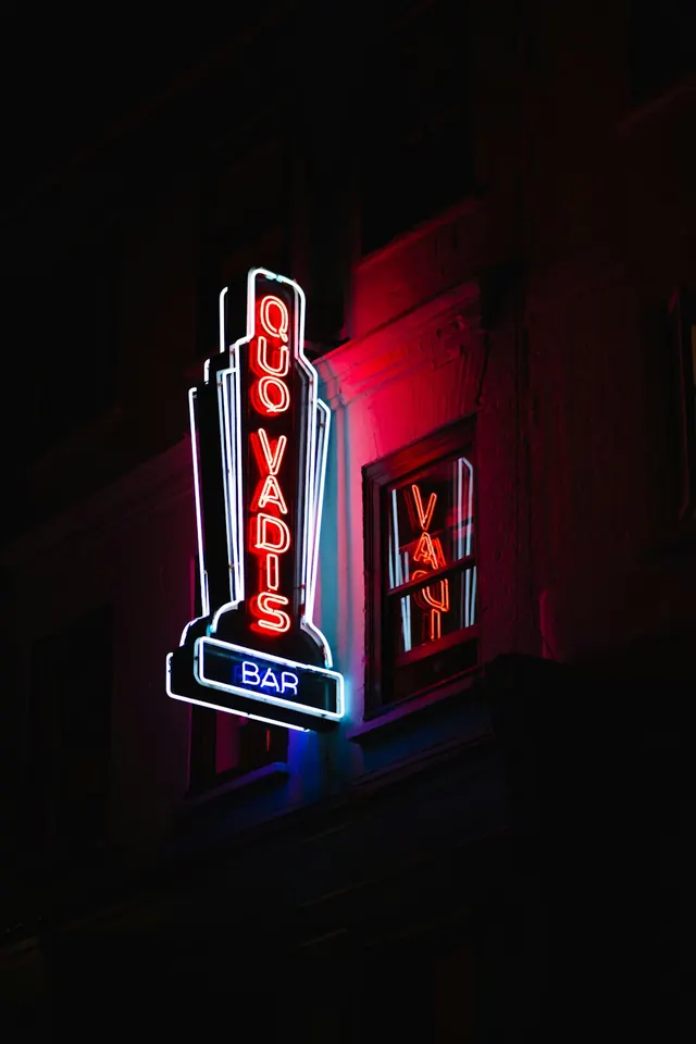 Neon Signage Identity, neo-brutalist, dark-mode, dark