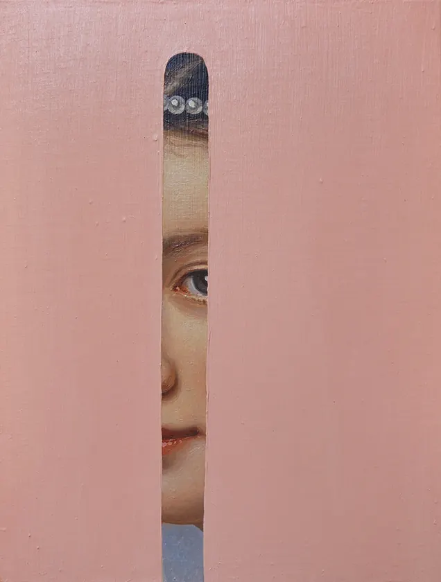 Vertical Split Portrait, minimal, abstract, muted