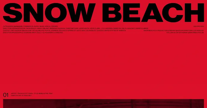Snow Beach Typography Layout, brutalist, neo-brutalist, vibrant