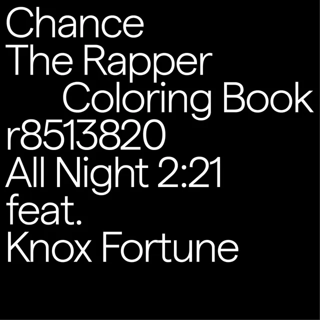 Chance The Rapper Coloring Book Typography