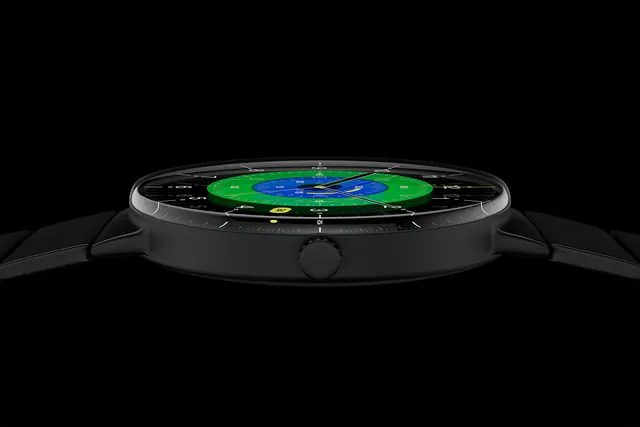 Smartwatch Interface Mockup, dark-mode, technical, dark