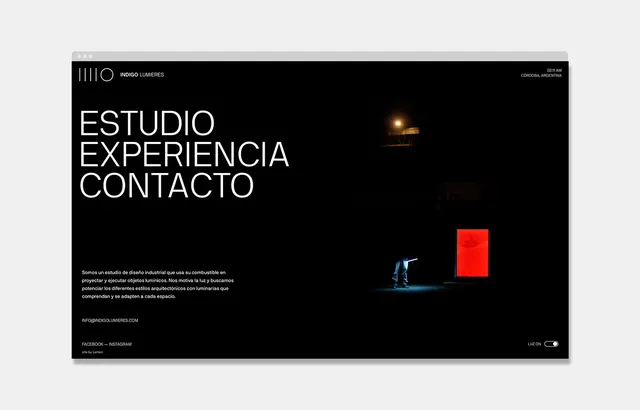 Estudio Experiencia Contacto Layout, minimal, dark-mode, dark