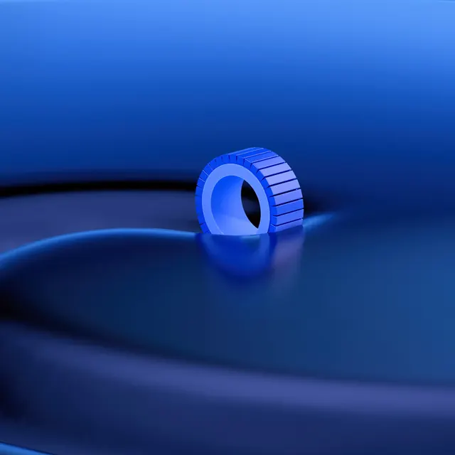 Blue Metallic Ring Render