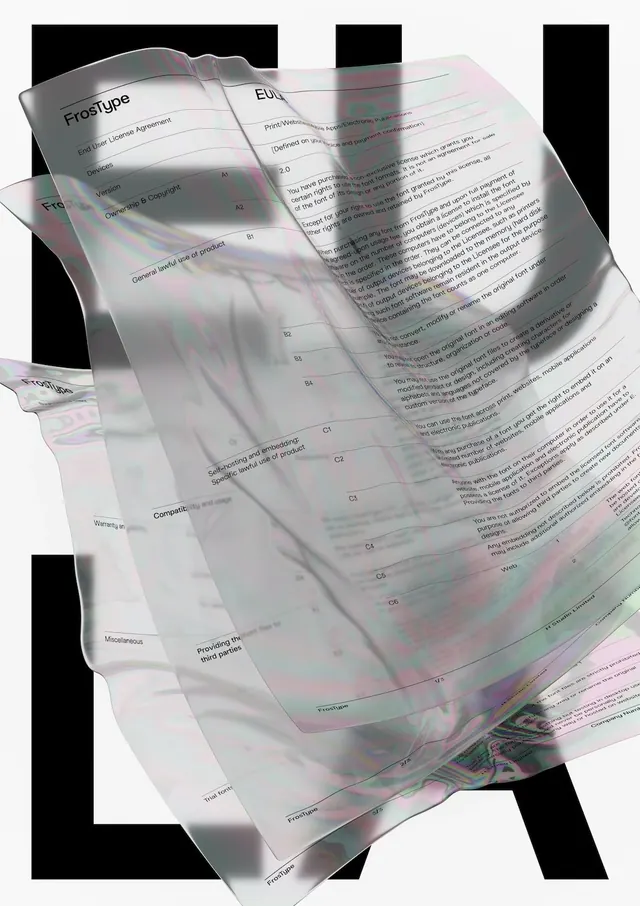 Abstract Layered Document Graphic, minimal, technical, monochrome