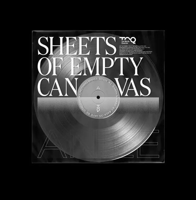 Sheets of Empty Canvas Vinyl Mockup, minimal, swiss, monochrome
