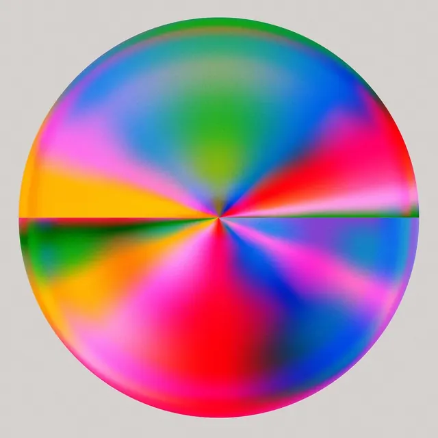 Iridescent Sphere Graphic, gradient-heavy, y2k, vibrant