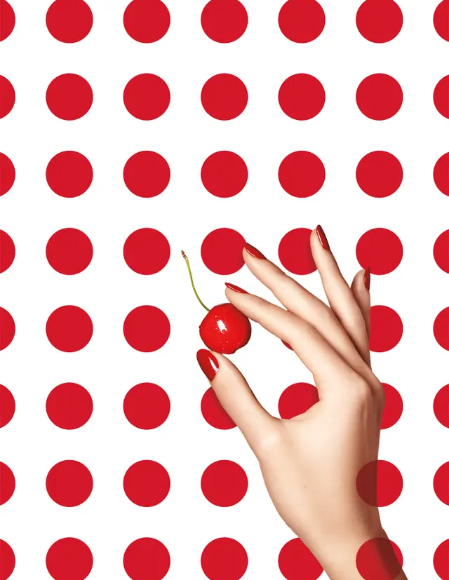 Red Dot Pattern with Hand