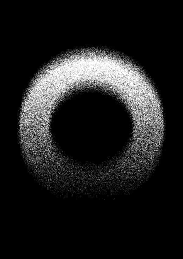 Grainy Gradient Ring, minimal, monochrome, monochrome