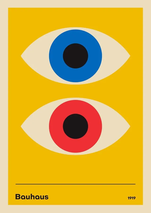 Bauhaus Eye Graphic, minimal, geometric, vibrant
