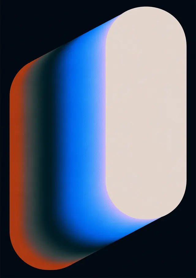 3D Rounded Rectangular Gradient Shape, 3d-render, gradient-heavy, vibrant