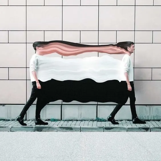Abstract Human Form with Fluid Graphic, minimal, abstract, monochrome
