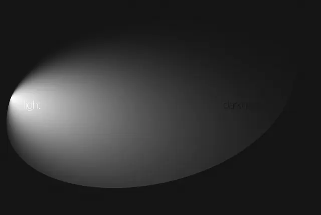 Minimalist light-text logo on dark sculptural background, minimal, playful, dark