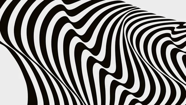 Hypnotic black and white striped wave pattern, abstract, geometric, monochrome