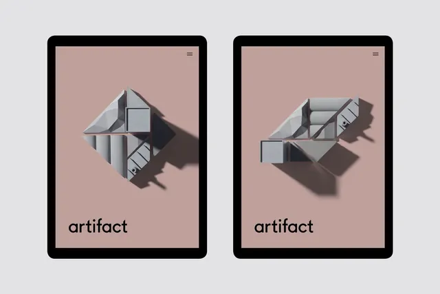 Artifact Branding Mockup, minimal, 3d-render, muted