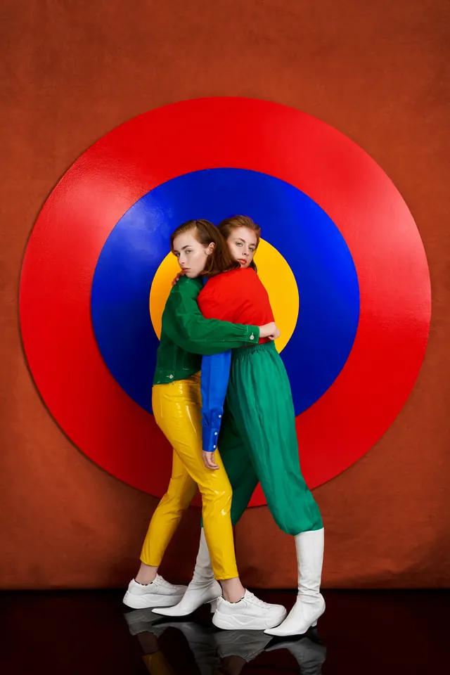 Bold Four-Color Palette with Navy, Red, Gold, and Accent Red, technical, bold, vibrant