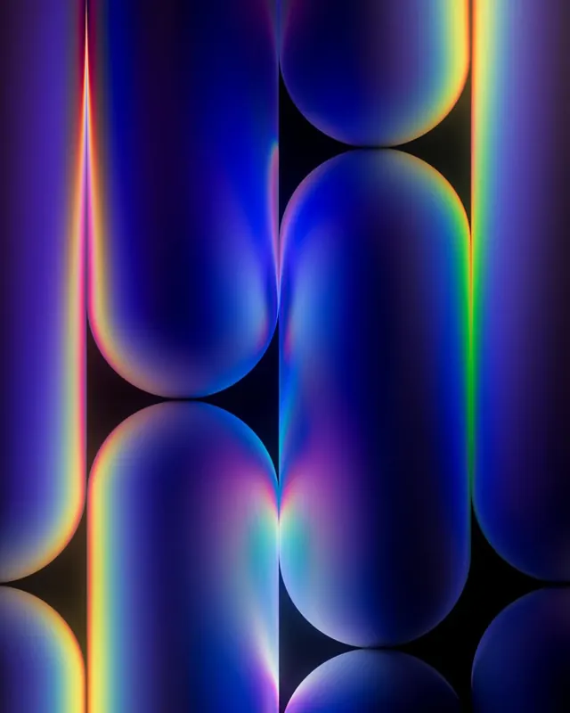 Iridescent gradient spheres abstract, 3d-render, gradient-heavy, vibrant