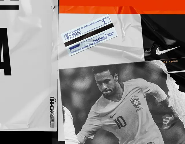 Nike campaign layered branded materials, dark-mode, minimal, monochrome
