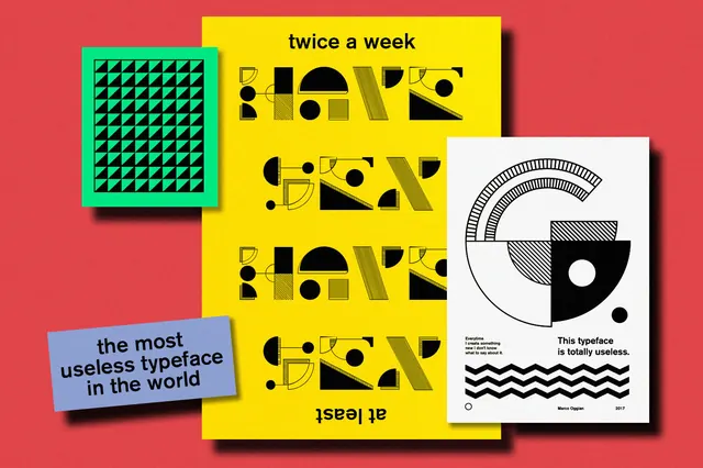 Friki Display typeface specimen, playful, geometric, vibrant