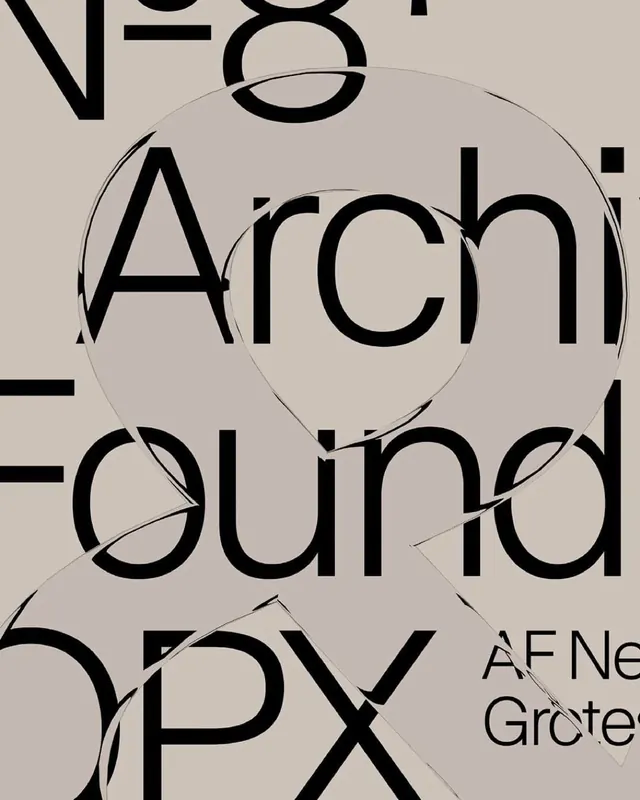 Typography with circular geometric overlay, geometric, minimal, monochrome