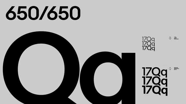 Type specimen with monochrome brutalist typography, brutalist, monochrome, dark